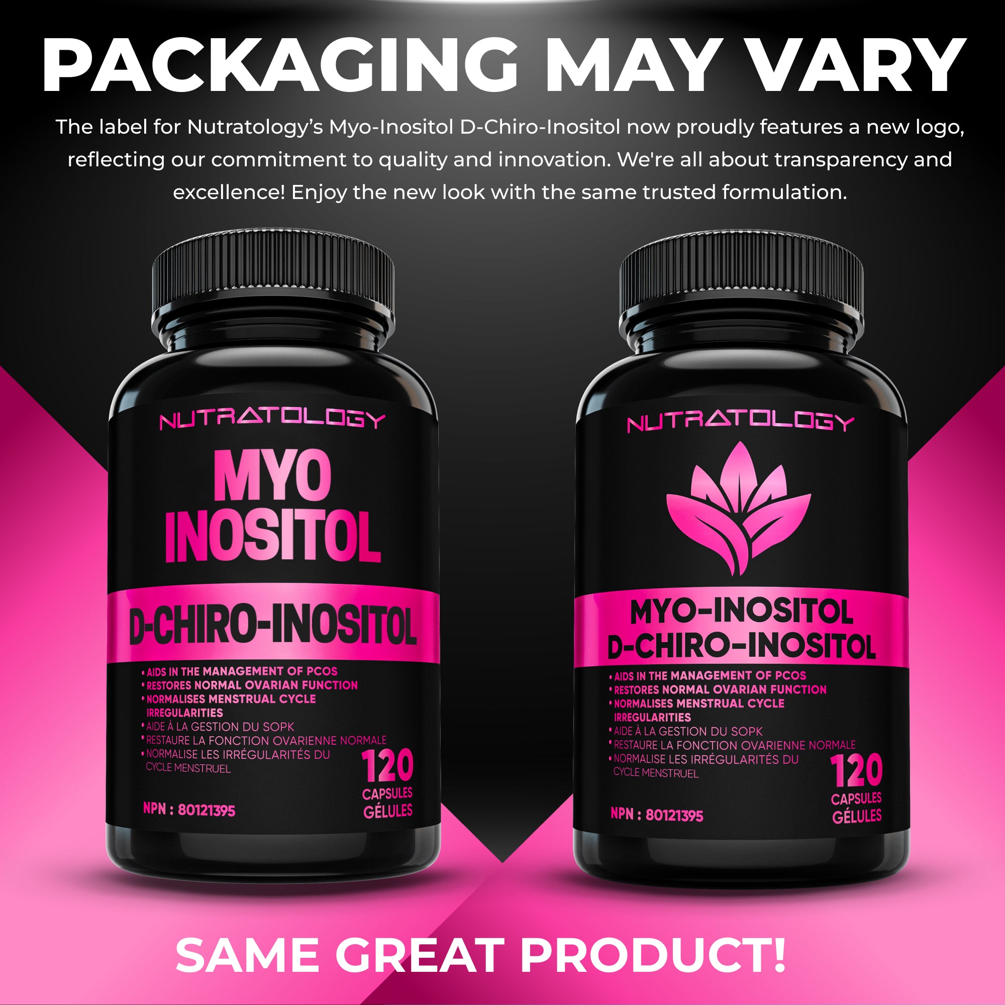 Nutratology Myo-Inositol & D-Chiro Inositol PCOS Supplement For Women - 120 Capsules