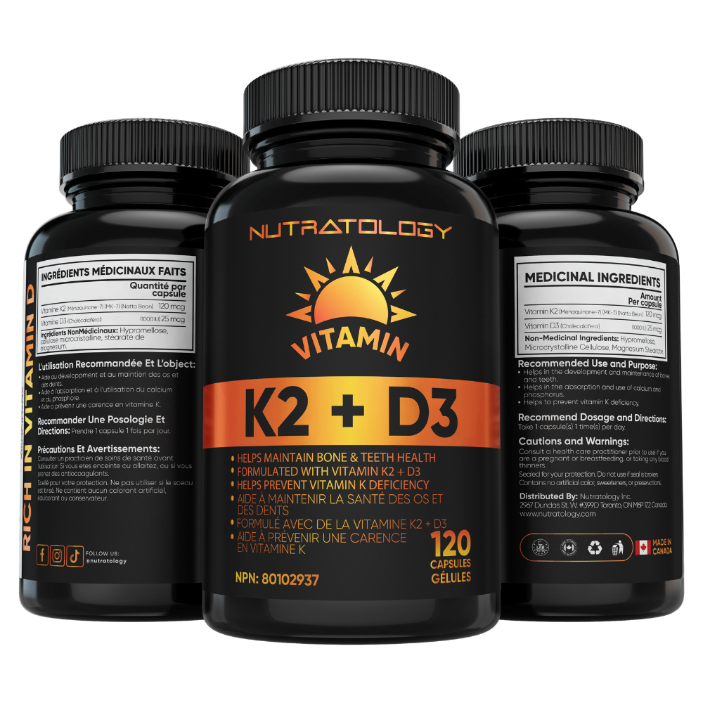 Nutratology Highest Potency Vitamin K2+D3 - 120 Capsules