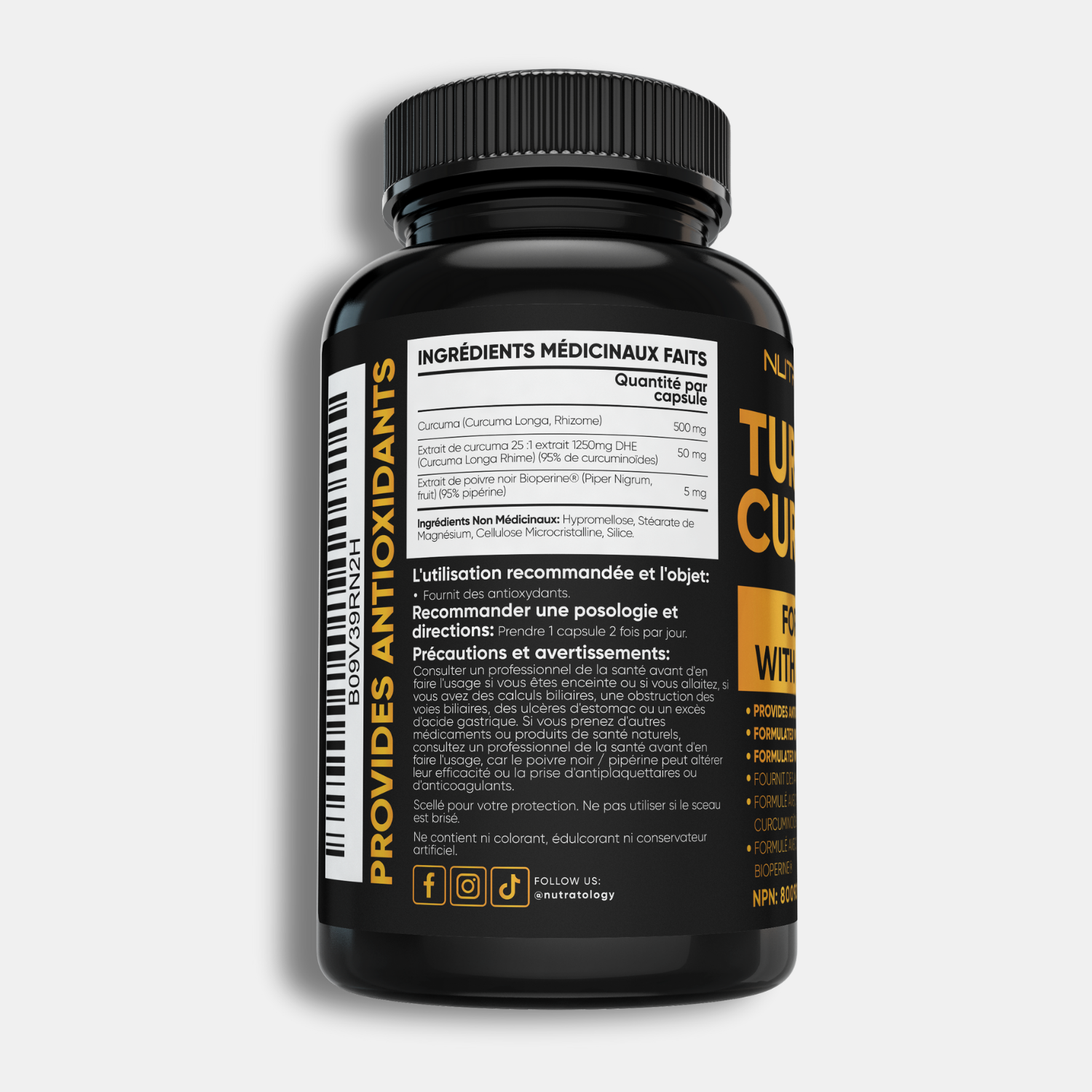 Nutratology Organic Turmeric Curcumin - 60 Capsules