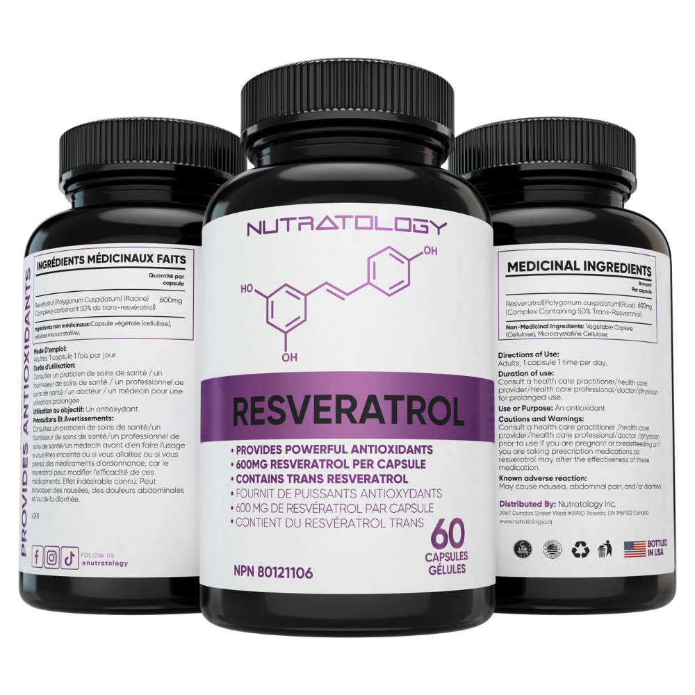 Nutratology Resveratrol Anti-Aging Supplement - 60 Capsules