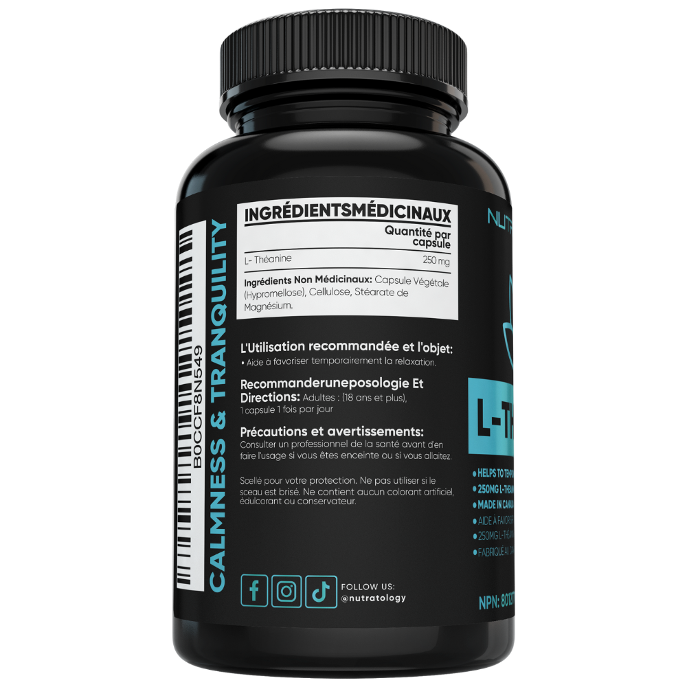 Nutratology L-Theanine Supplement - Supplements For Anxiety - Calming Supplements