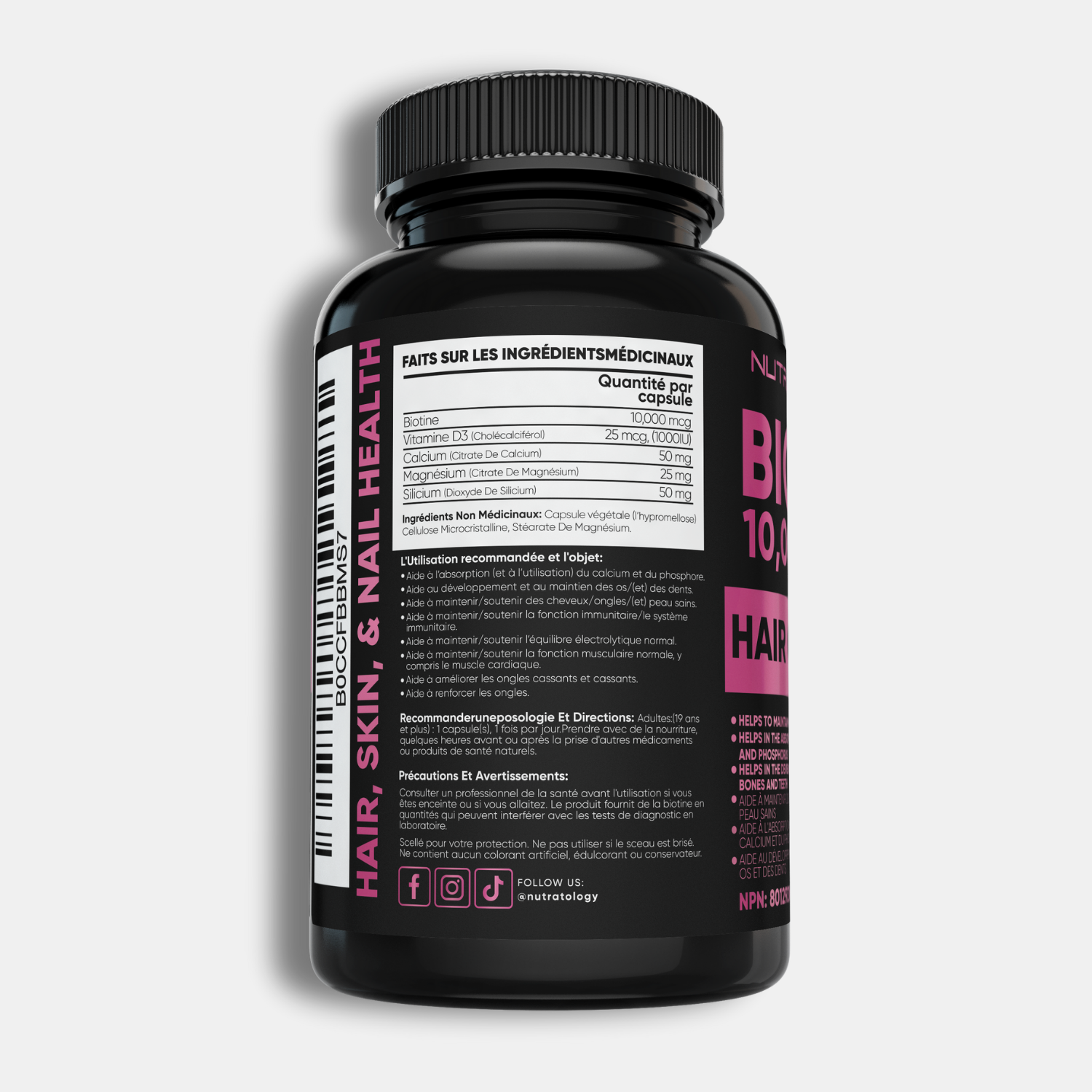 Nutratology Biotin Hair, Skin & Nail Support - 60 Capsules