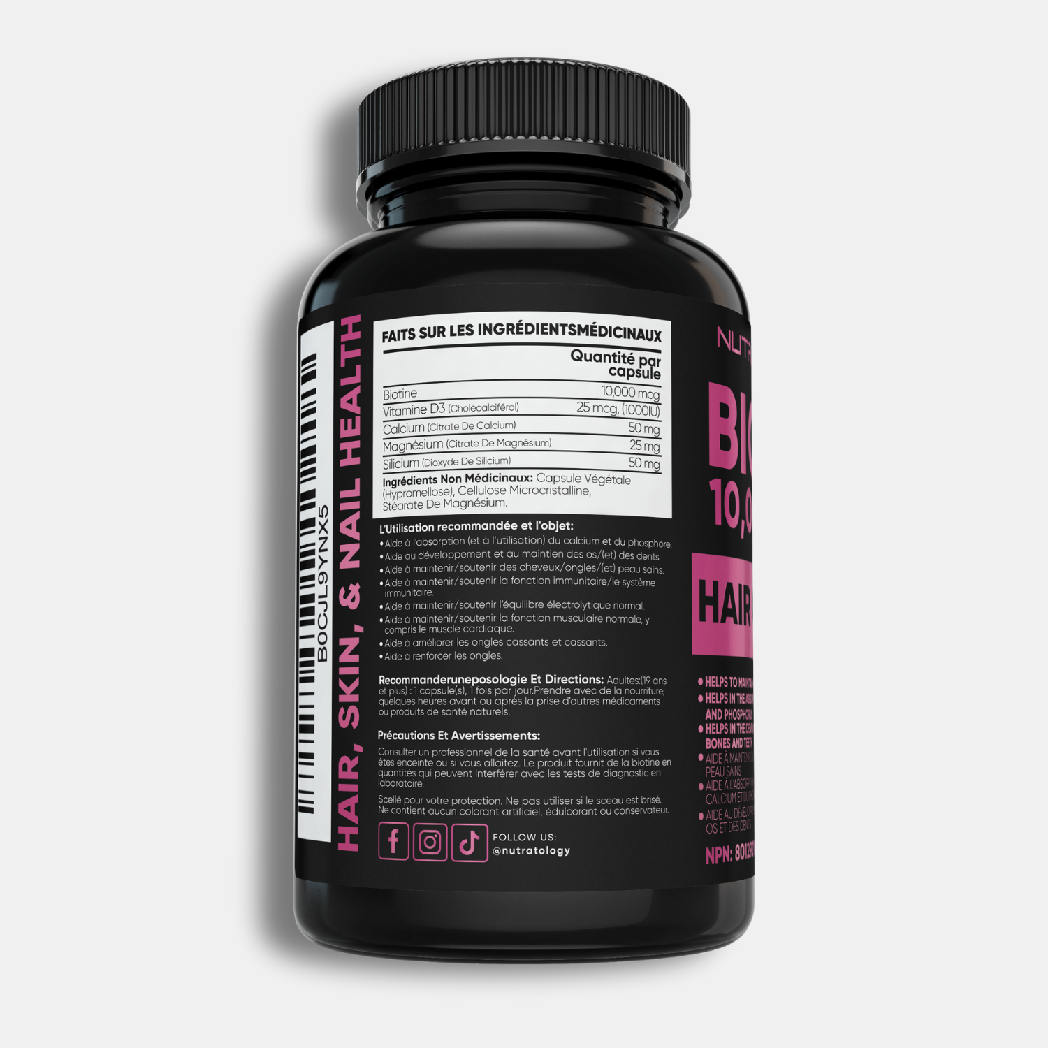 Nutratology Biotin Hair & Nail Supplement for Women - 120 Capsules