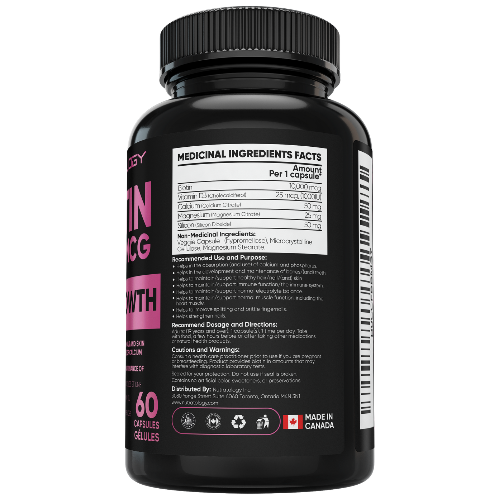 Nutratology Biotin Supplement - Hair Skin And Nails Supplement - Hair And Nails Supplement