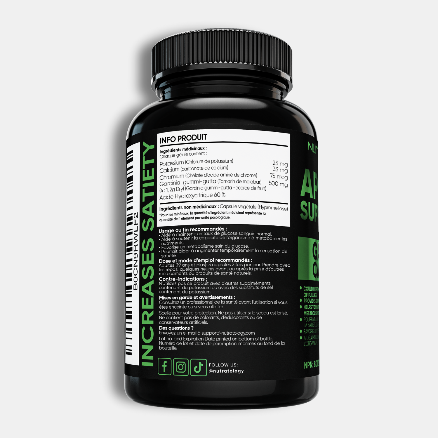 Nutratology Garcinia Cambogia Appetite Suppressant - 180 Capsules