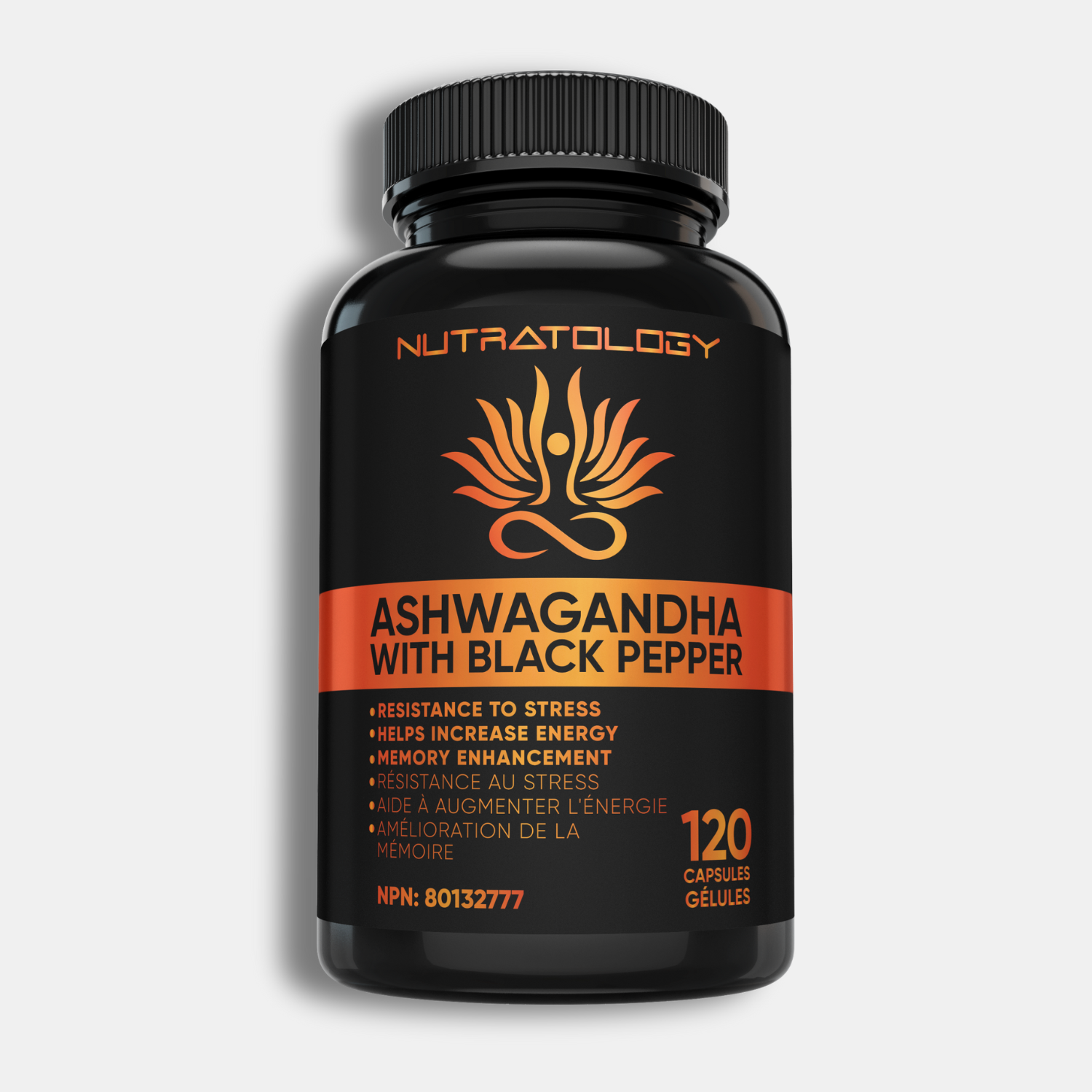Nutratology Organic Ashwagandha with Black Pepper - 120 Capsules