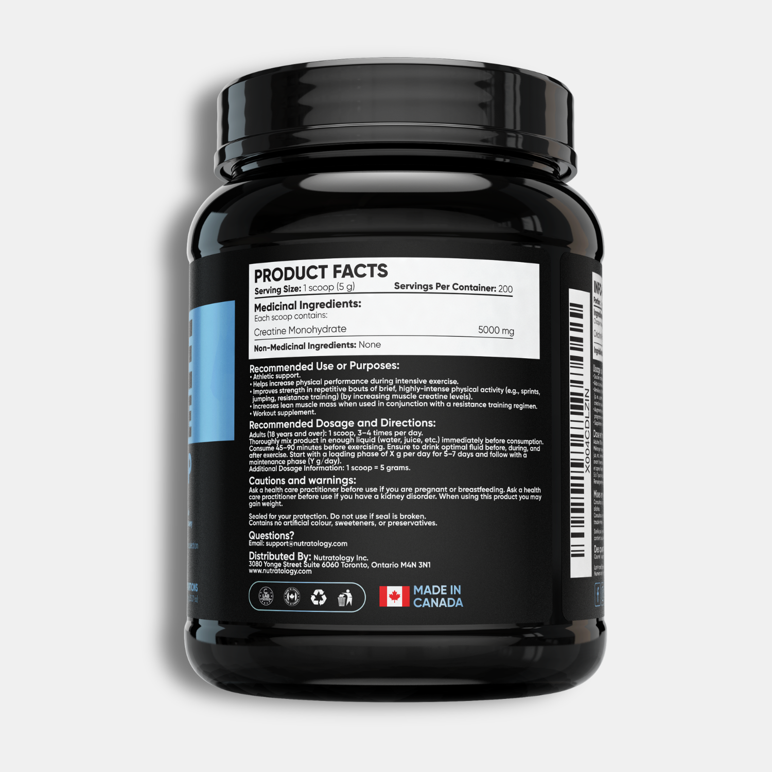 Nutratology Creatine Monohydrate - 1kg - 200 Scoops