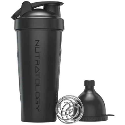 Protein Shaker Bottle with Wire Whisk Blender Ball + Powder Funnel - 600 ML