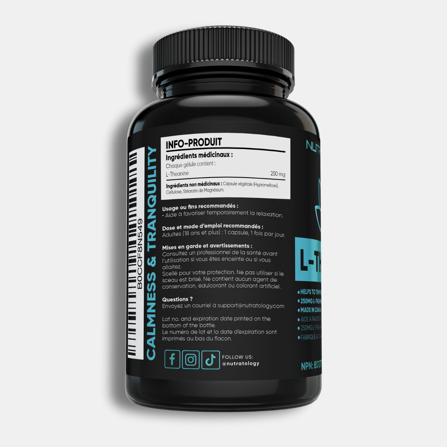 Nutratology L-Theanine for Stress Relief - 60 Capsules