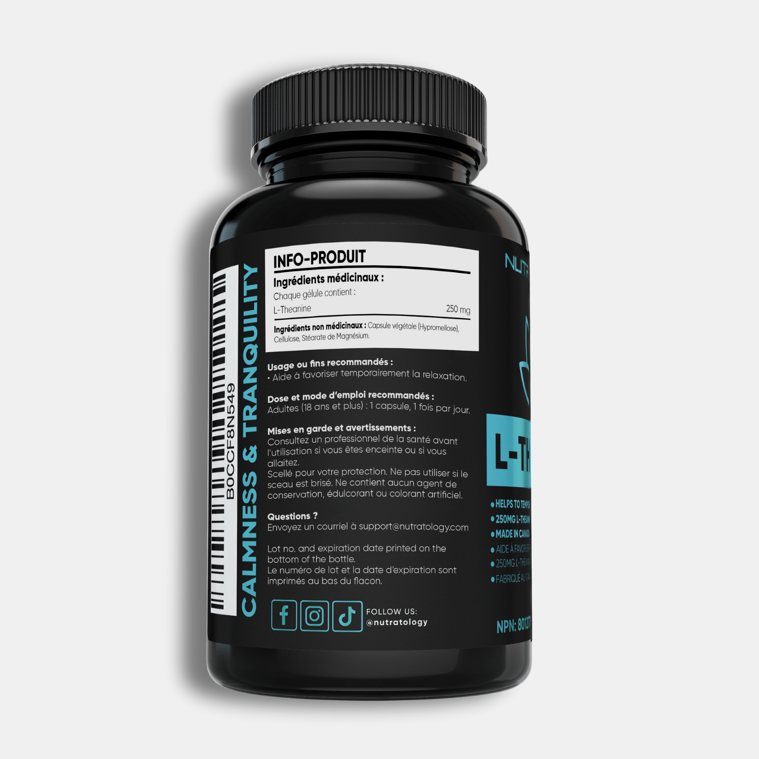 Nutratology L-Theanine for Stress Relief - 240 Capsules