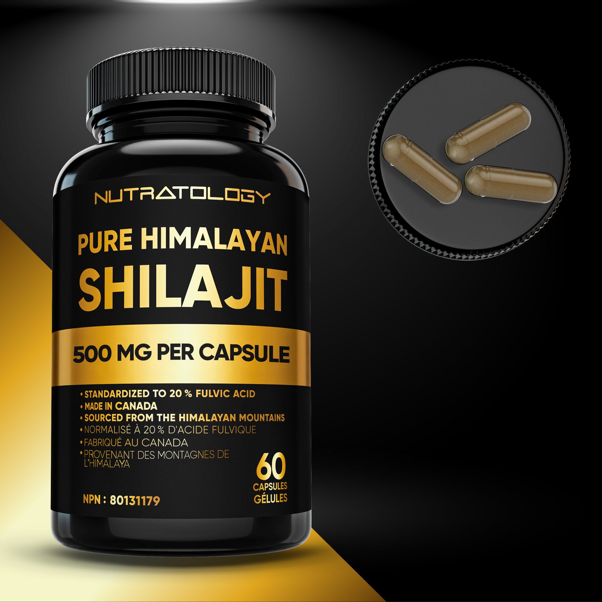 Nutratology Pure Himalayan Shilajit Capsules - 60 Capsules
