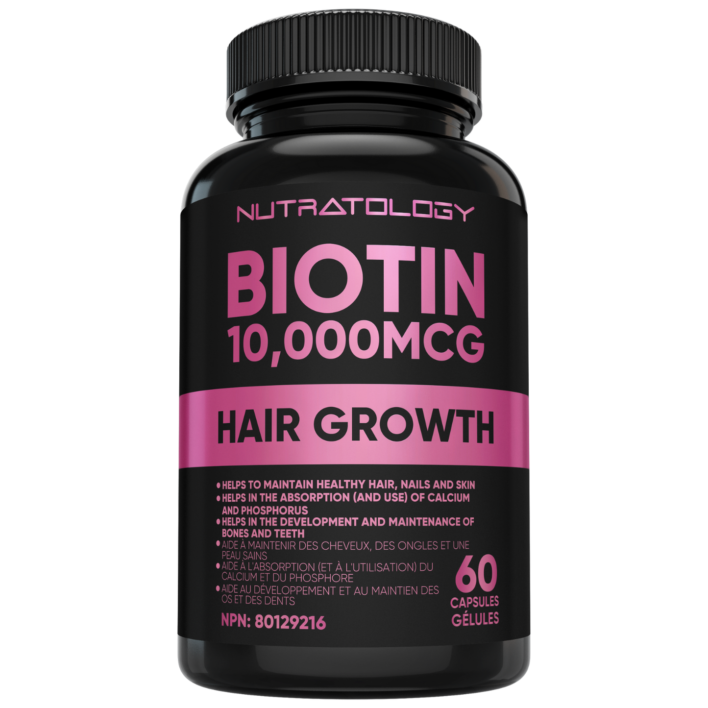Nutratology Biotin Supplement - Hair Skin And Nails Supplement - Hair And Nails Supplement