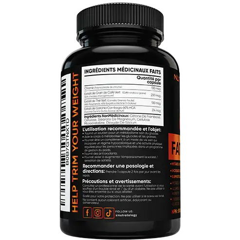 Ingredients of Nutratology Keto-Friendly Fat Burner - Fat Burning Supplement - Thermogenic Fat Burner