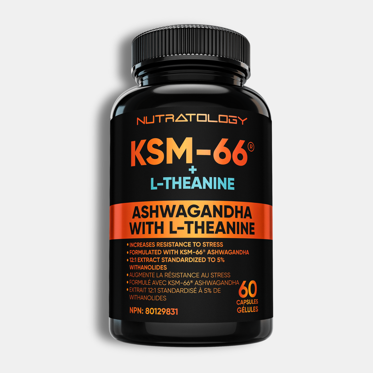 Nutratology KSM-66 Ashwagandha with L-Theanine 60 capsules