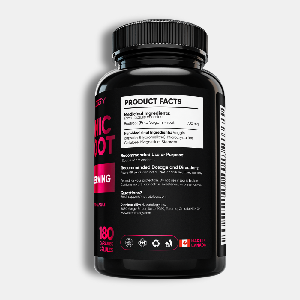 Nutratology Organic Beetroot 180 Capsules