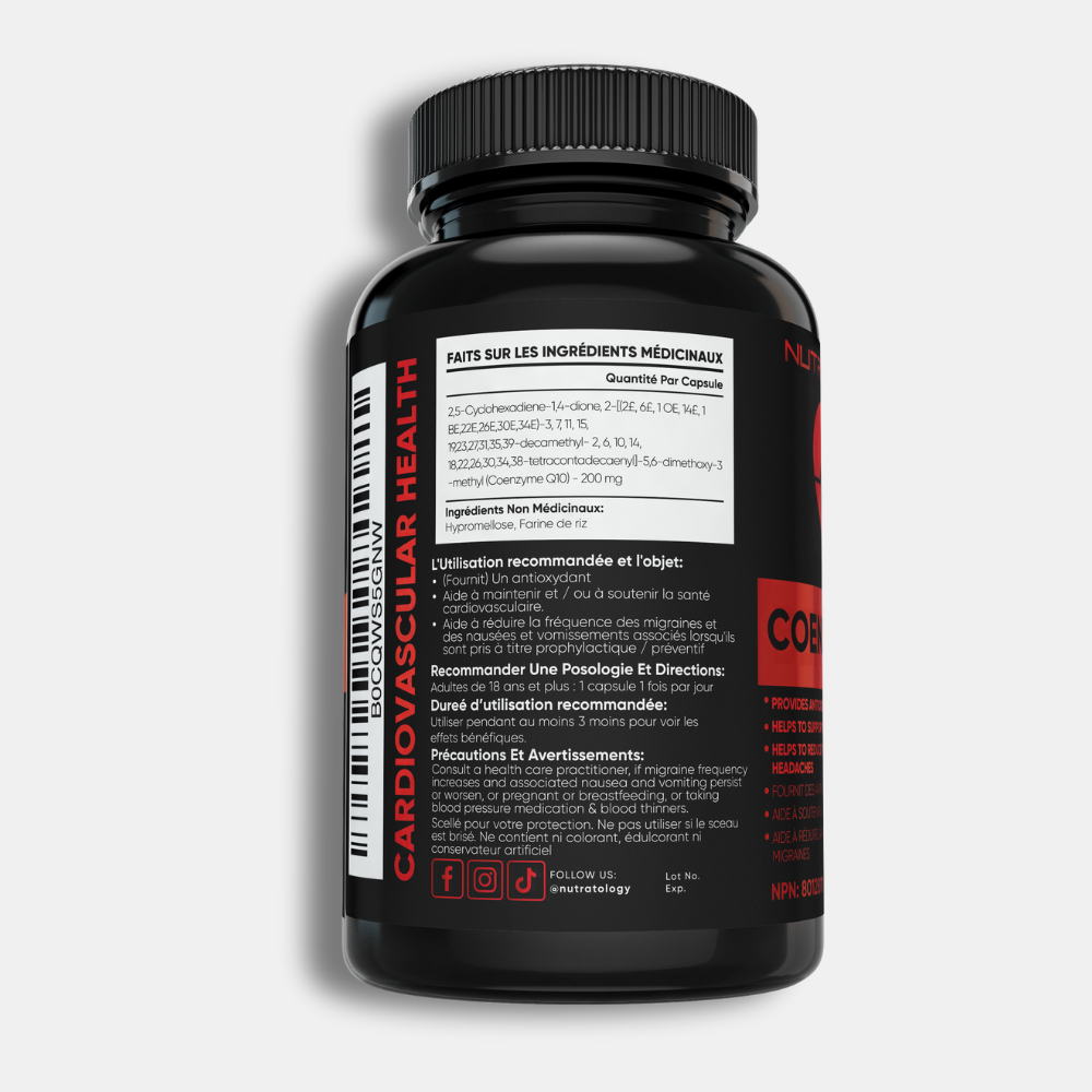 Nutratology CoQ10 Supplement - 60 Capsules