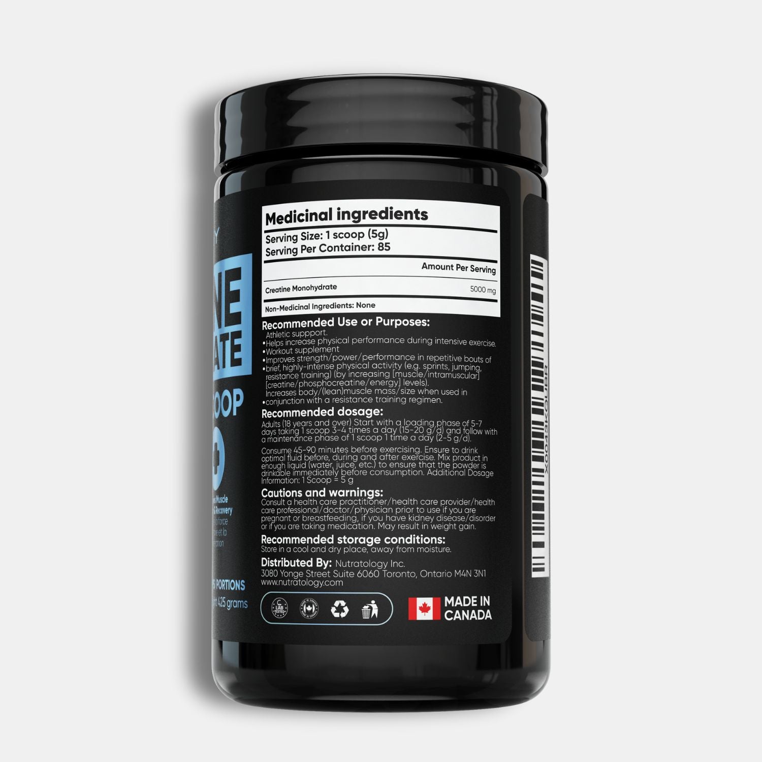 Nutratology Creatine Monohydrate - 425g - 85 Scoops