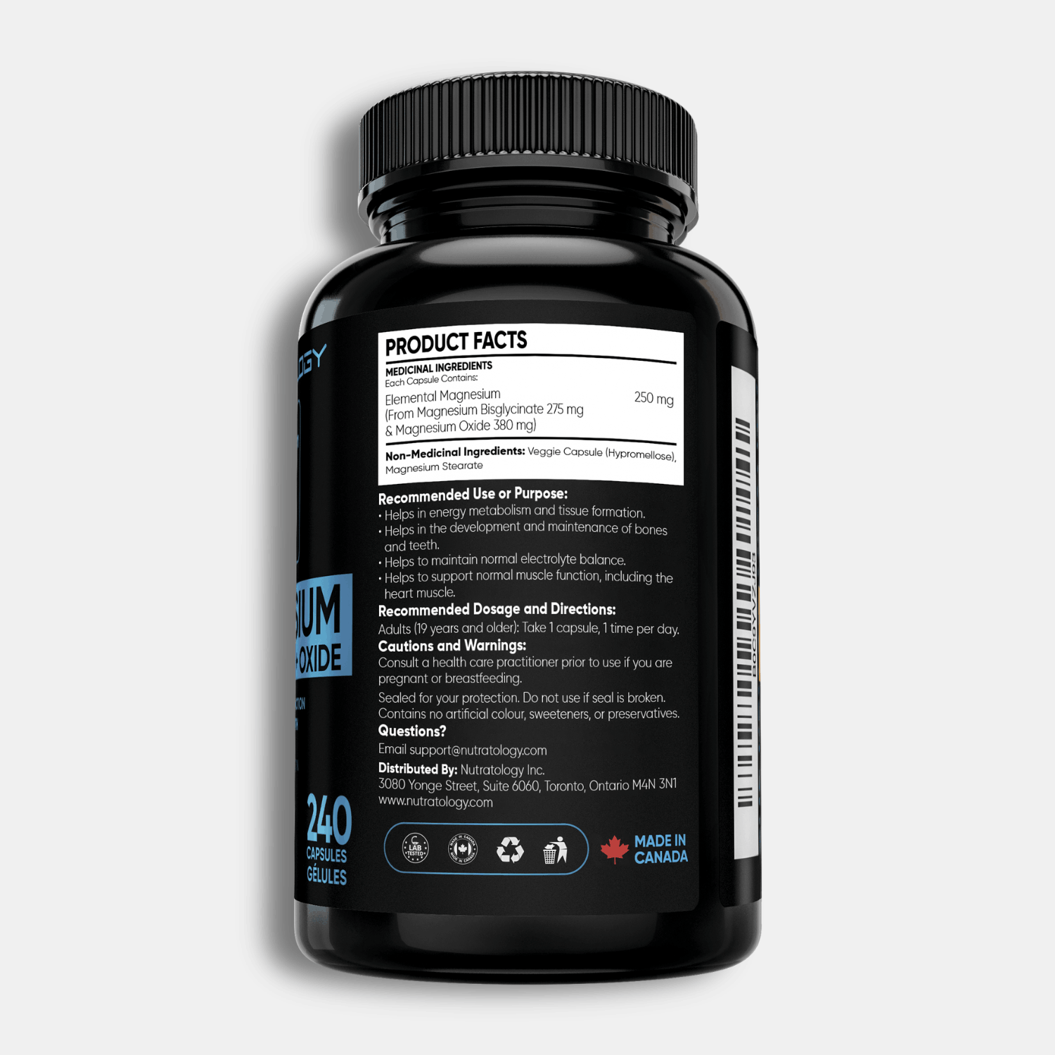Nutratology Magnesium Bisglycinate dietary supplement