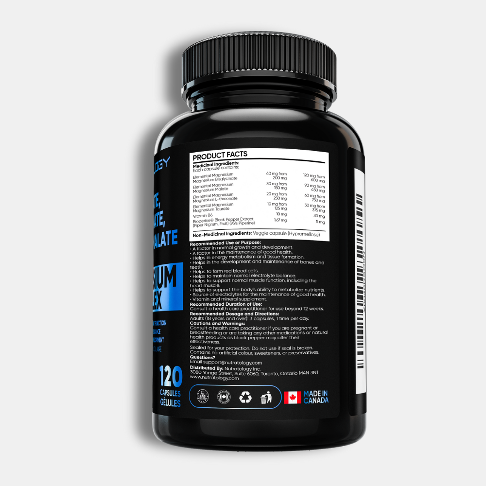 Nutratology Magnesium Complex Supplement - 120 Capsules