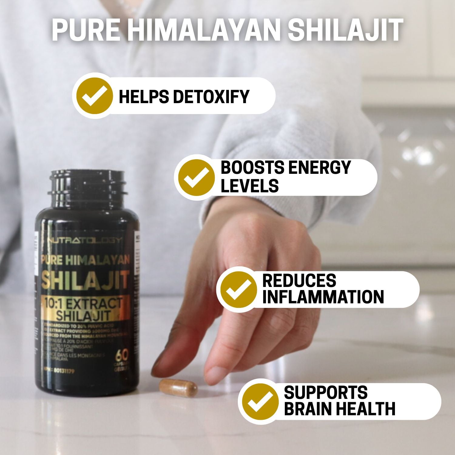 Nutratology Pure Himalayan Shilajit Capsules - 60 Capsules