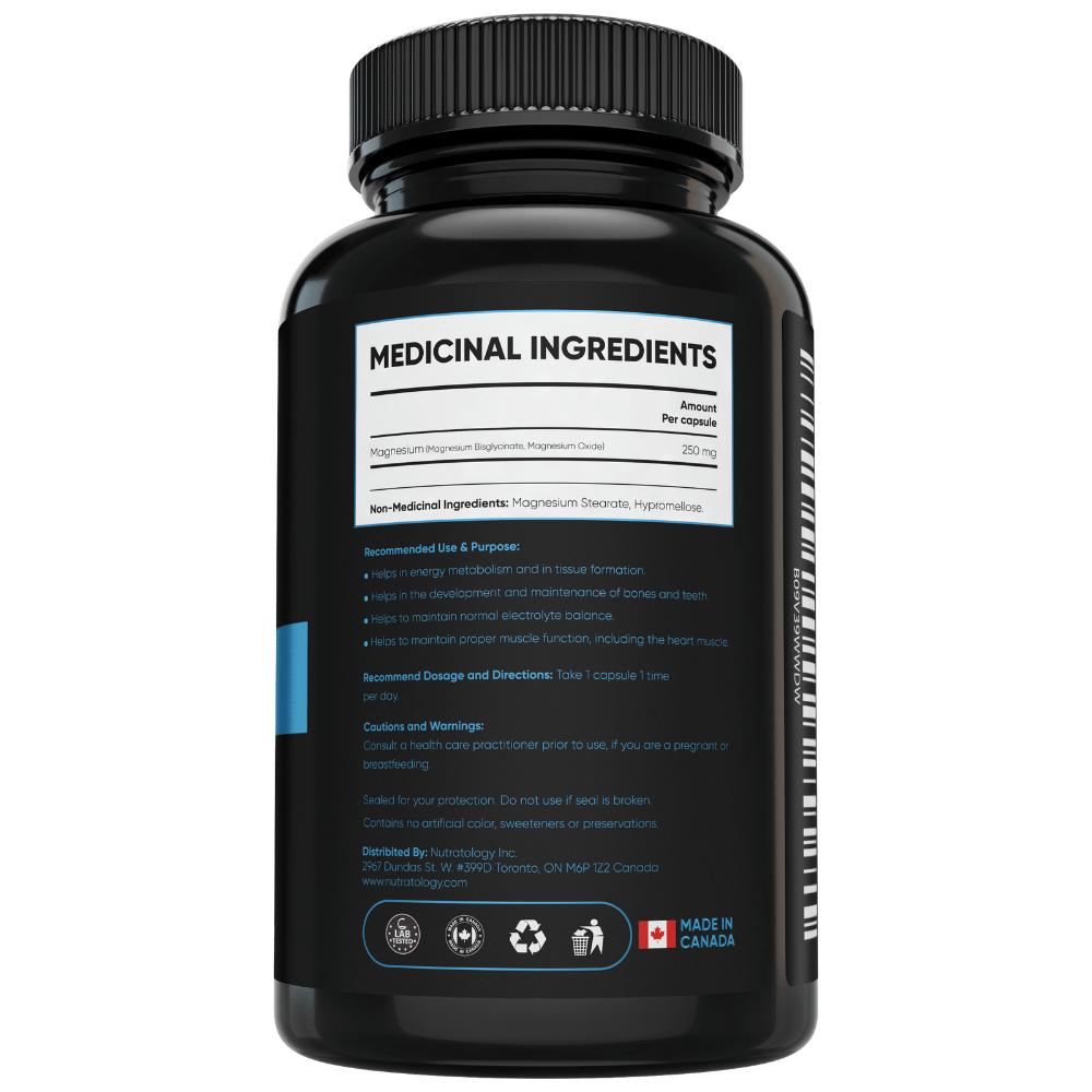 Nutratology Magnesium Bisglycinate for Muscle Relaxation - 60 Capsules