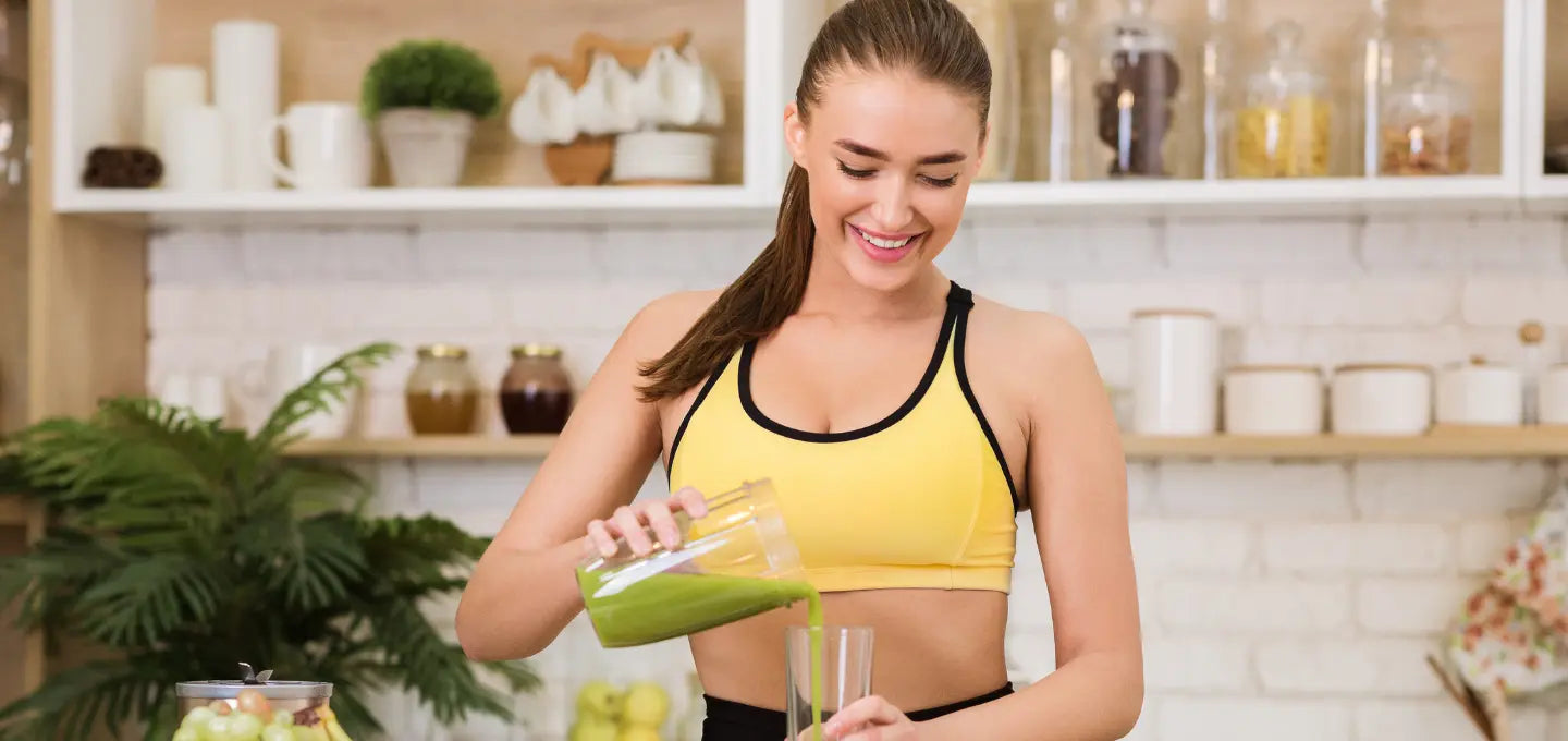Woman making a healthy drink