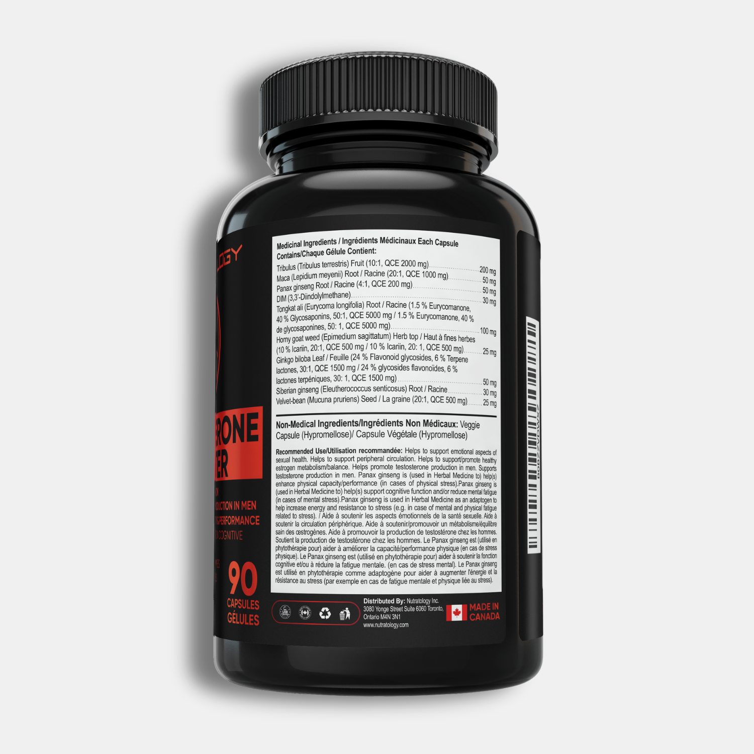 Nutratology Testosterone Booster for Men - 90 Capsules