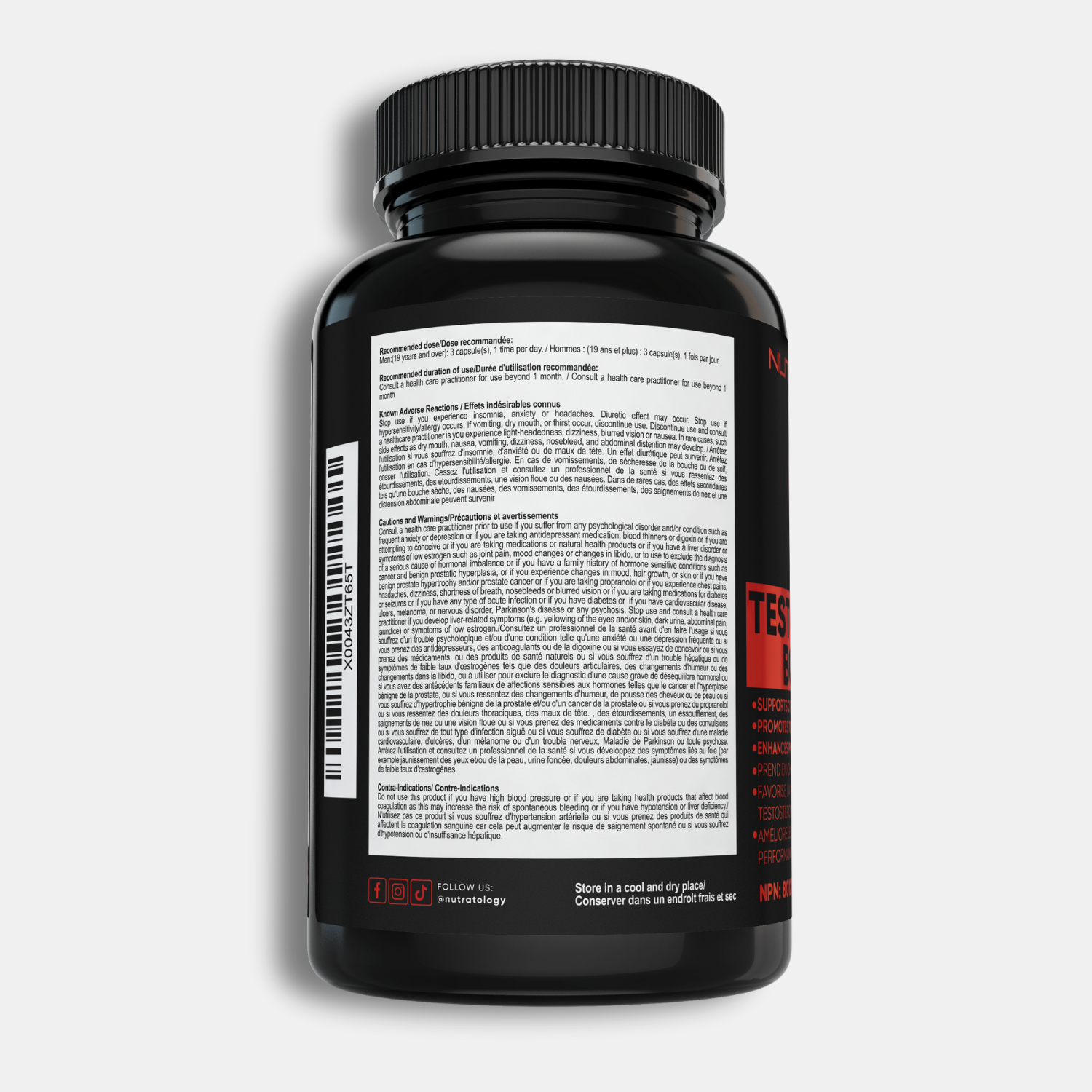 Nutratology Testosterone Booster for Men - 180 Capsules