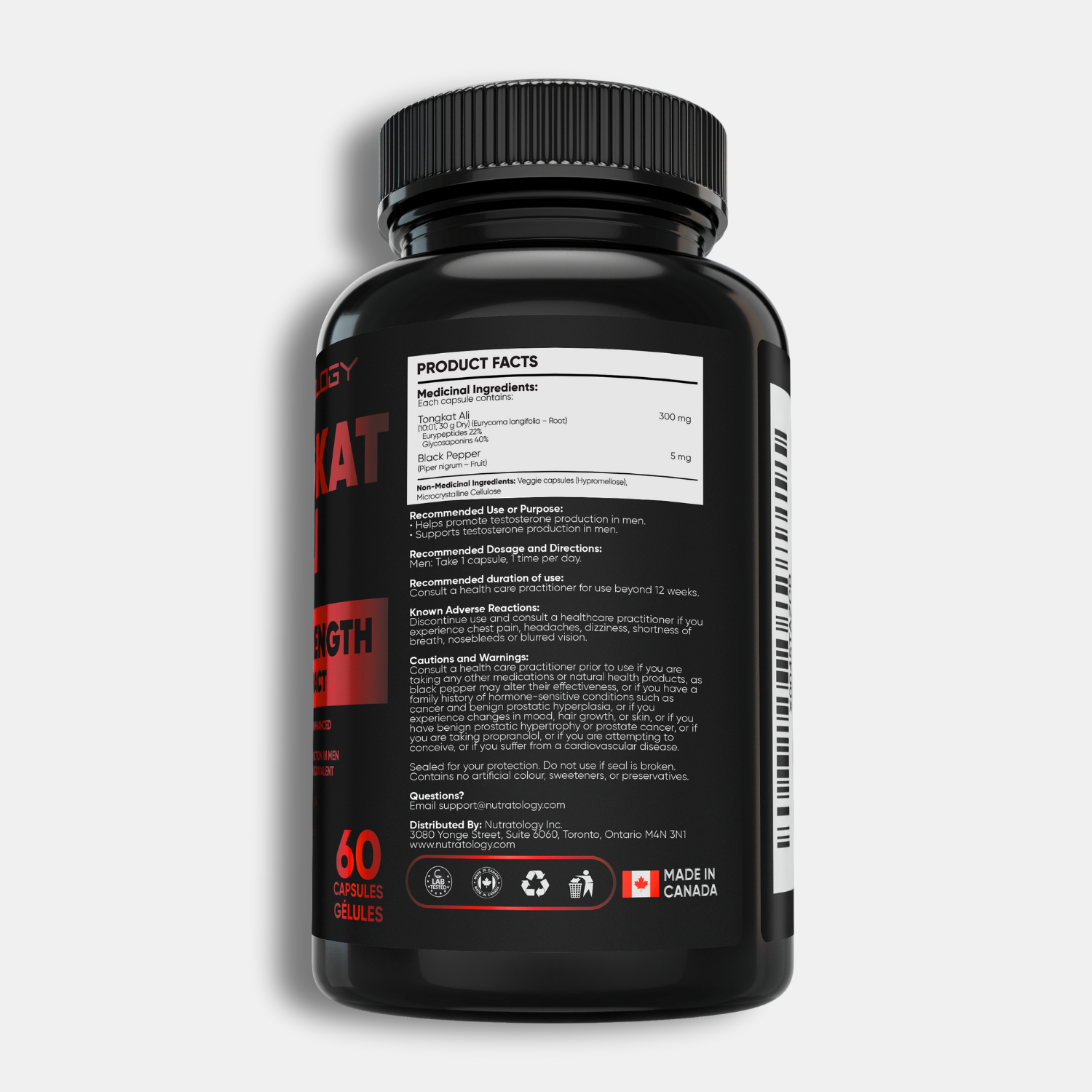 Nutratology Tongkat Ali Supplement For Men - 60 Capsules