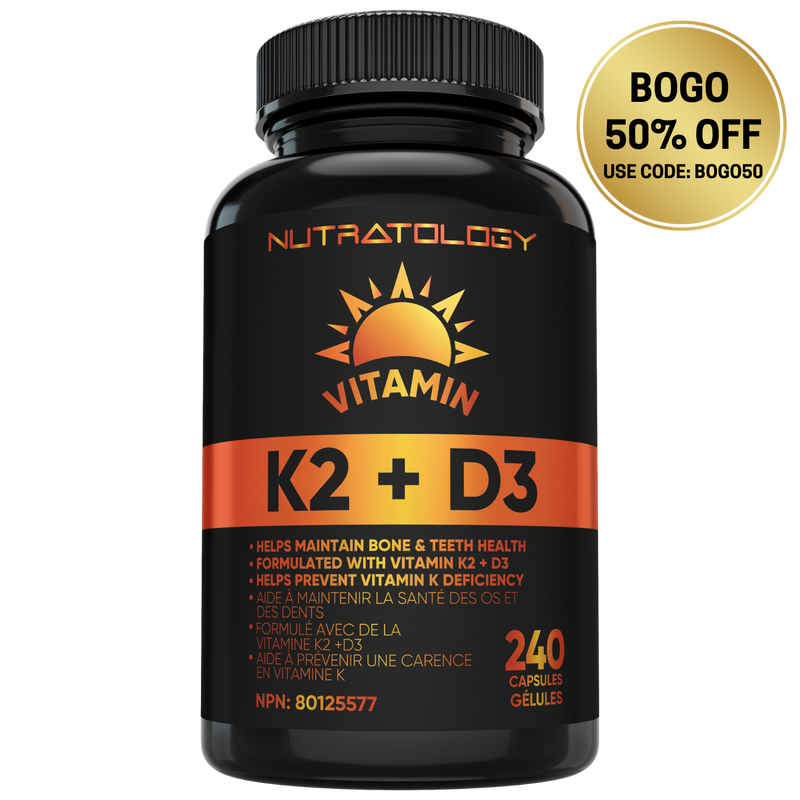 Nutratology Highest Potency Vitamin K2+D3 - 240 Capsules