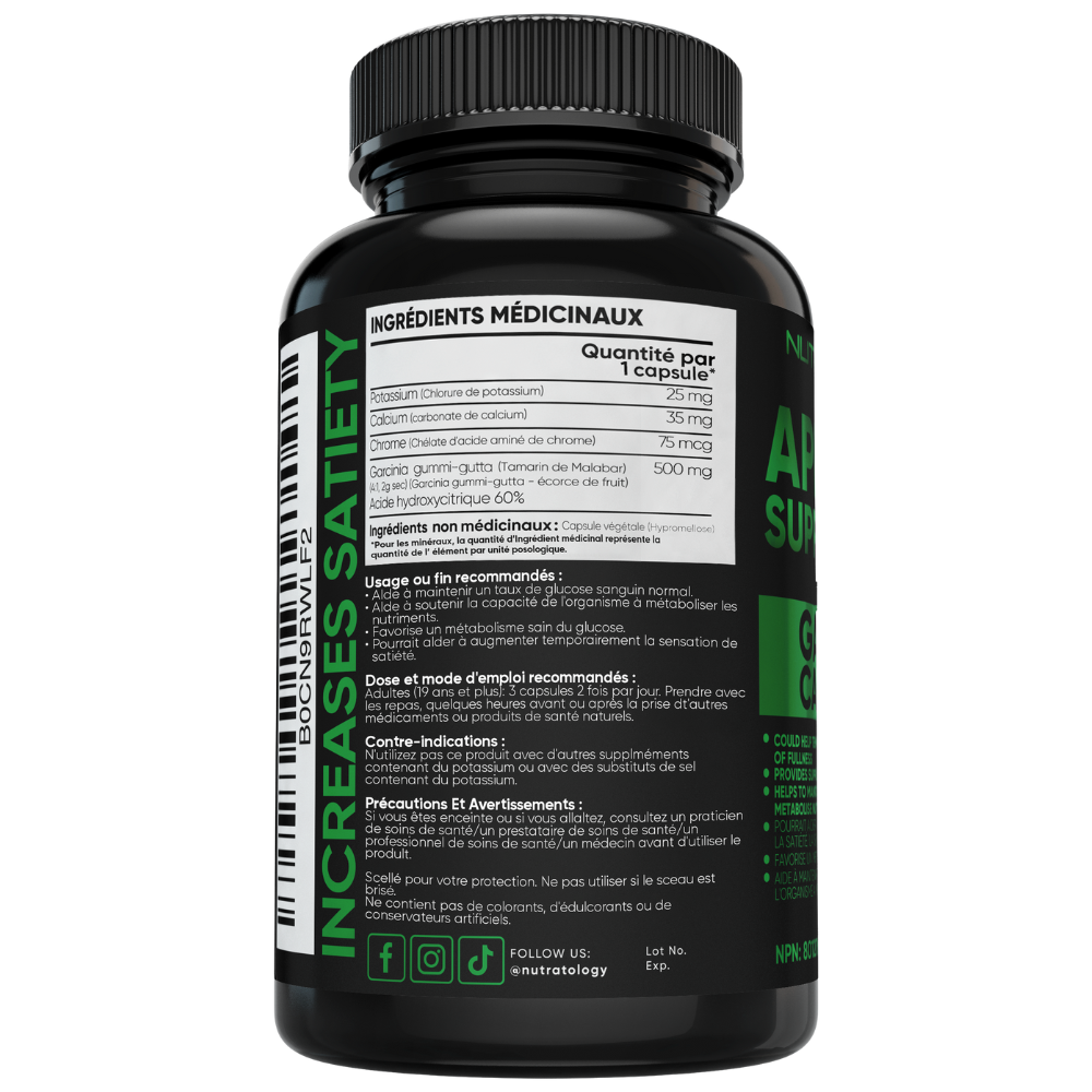 French Ingredients of Nutratology Appetite Suppressant Garcinia Cambogia 120 Capsules