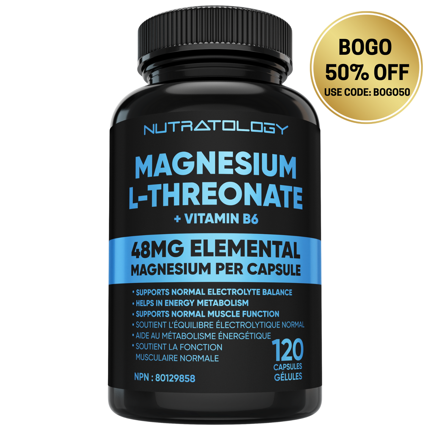 Nutratology Magnesium L-Threonate + Vitamin B6 - 120 Capsules