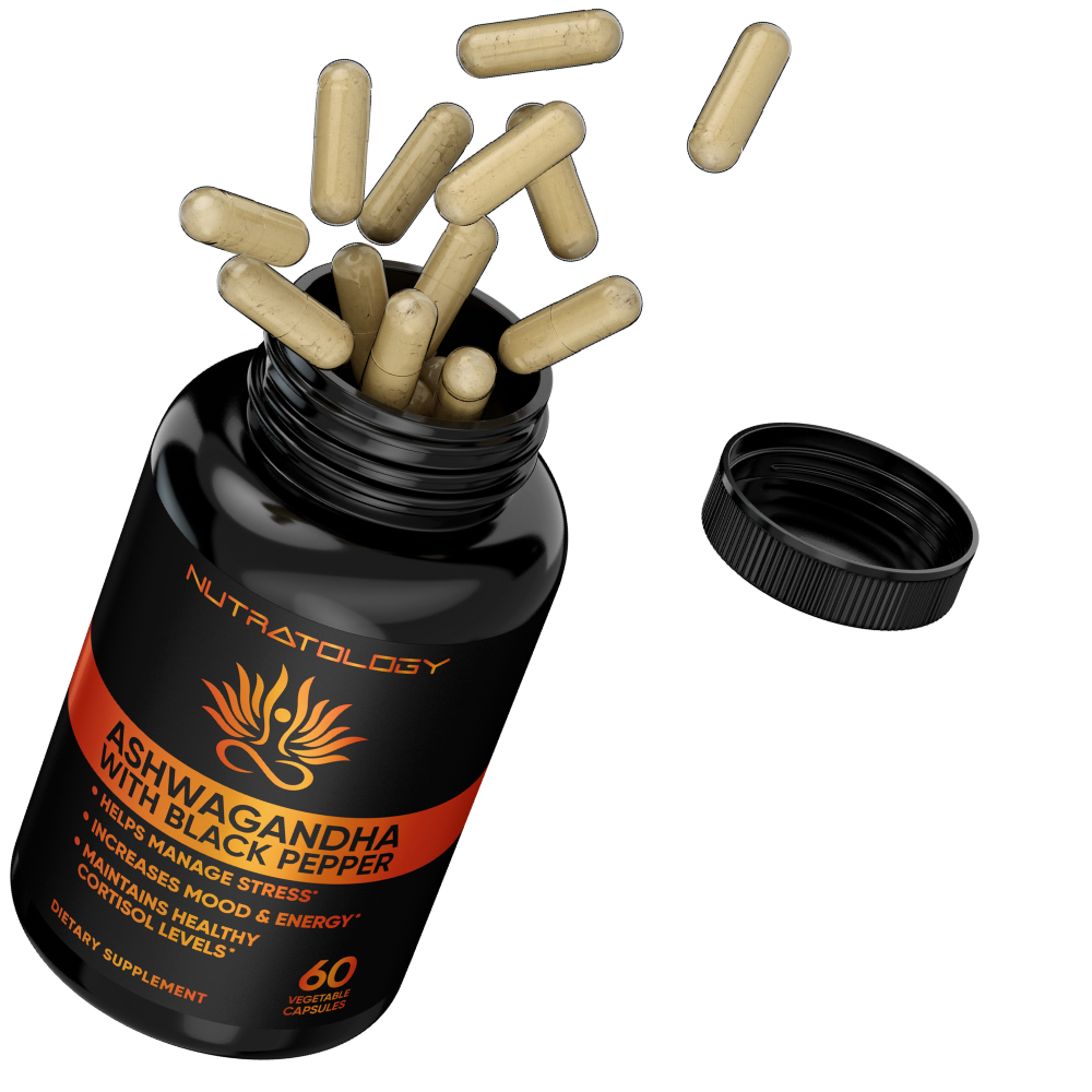 Nutratology Organic Ashwagandha with Black Pepper 60 Capsules