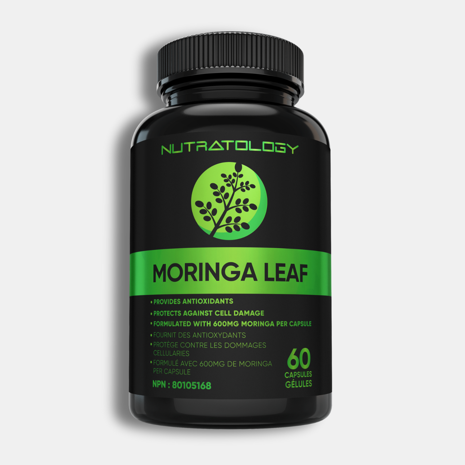 Nutratology Organic Moringa Leaf Supplement - 60 Capsules