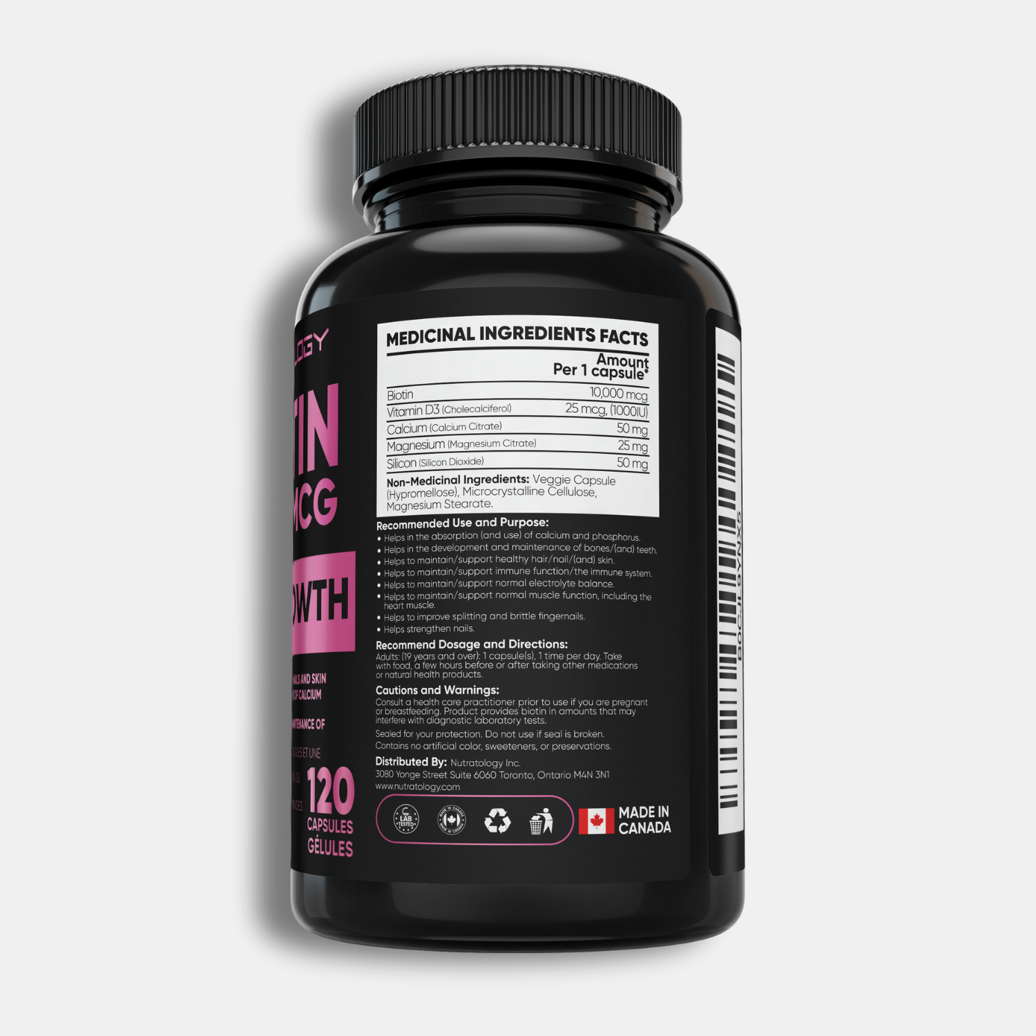 Nutratology Biotin Hair & Nail Supplement for Women - 120 Capsules