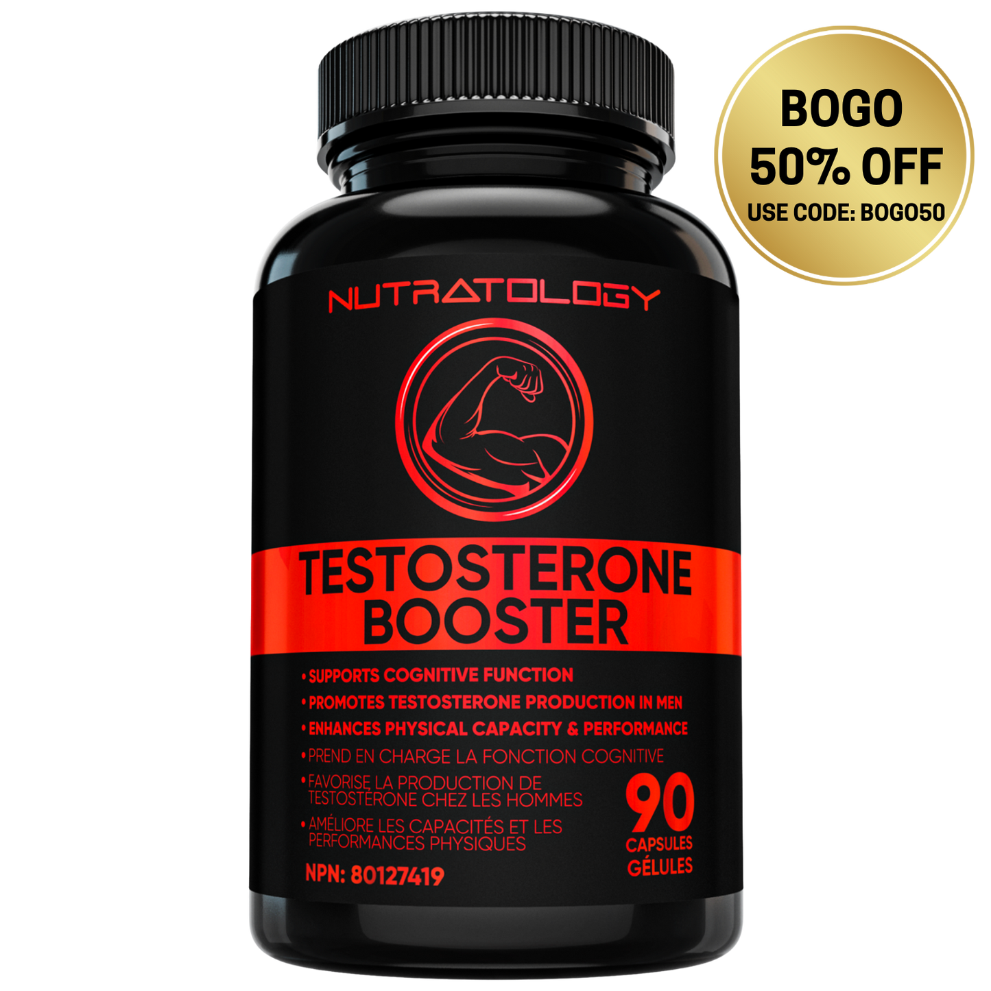 Nutratology Testosterone Booster for Men - 90 Capsules