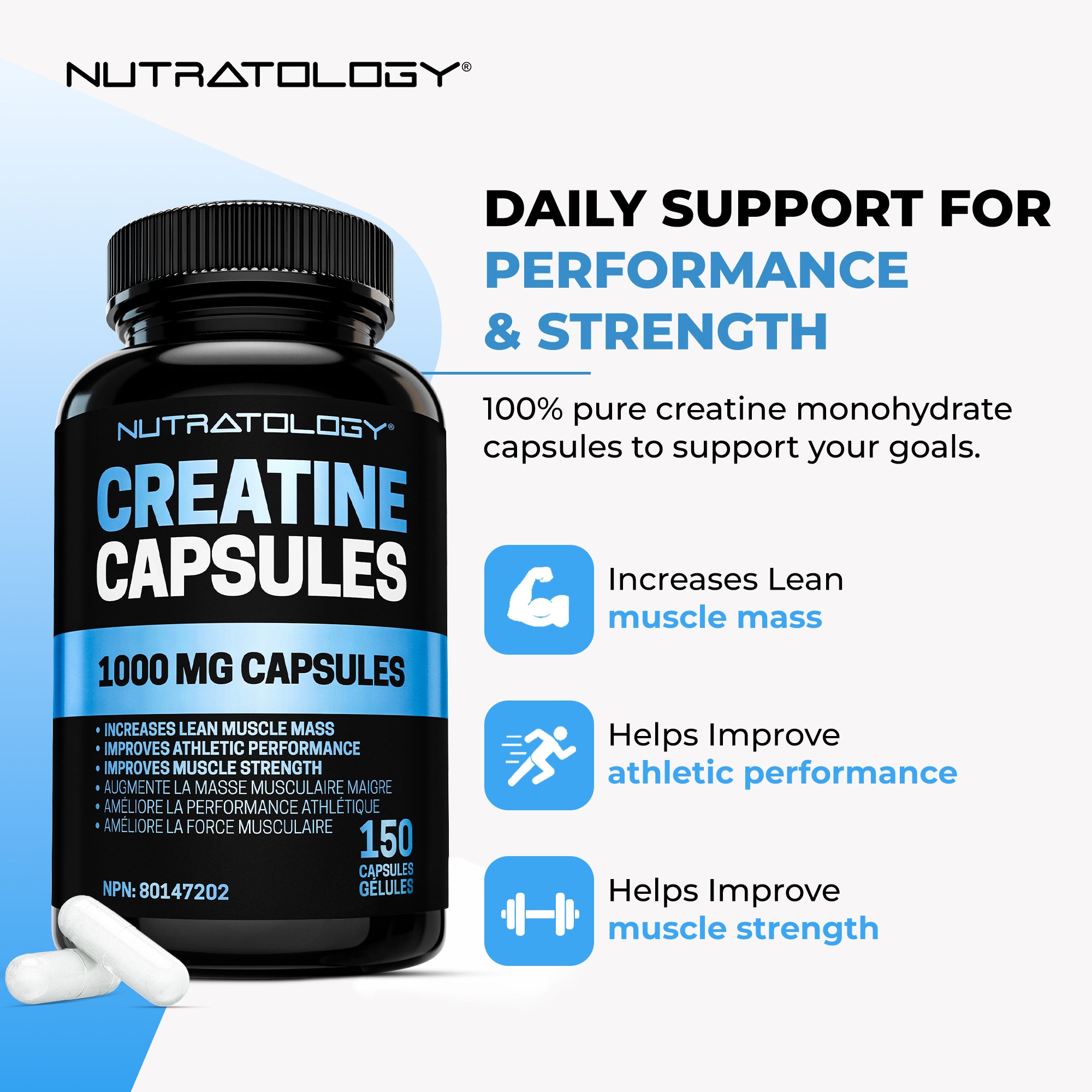 Nutratology Creatine Monohydrate - 150 Capsules