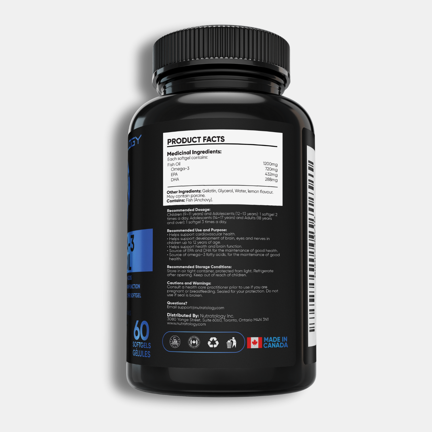 Nutratology Triple Strength Omega 3 Fish Oil - 60 Softgels