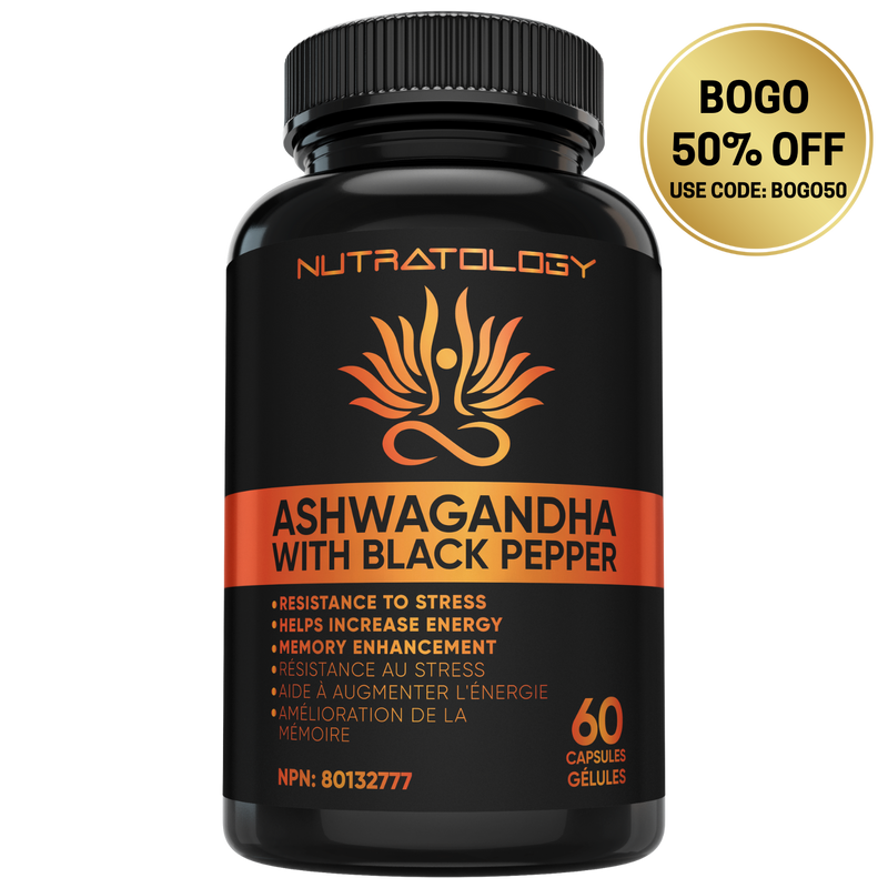 Nutratology Organic Ashwagandha with Black Pepper - 60 Capsules
