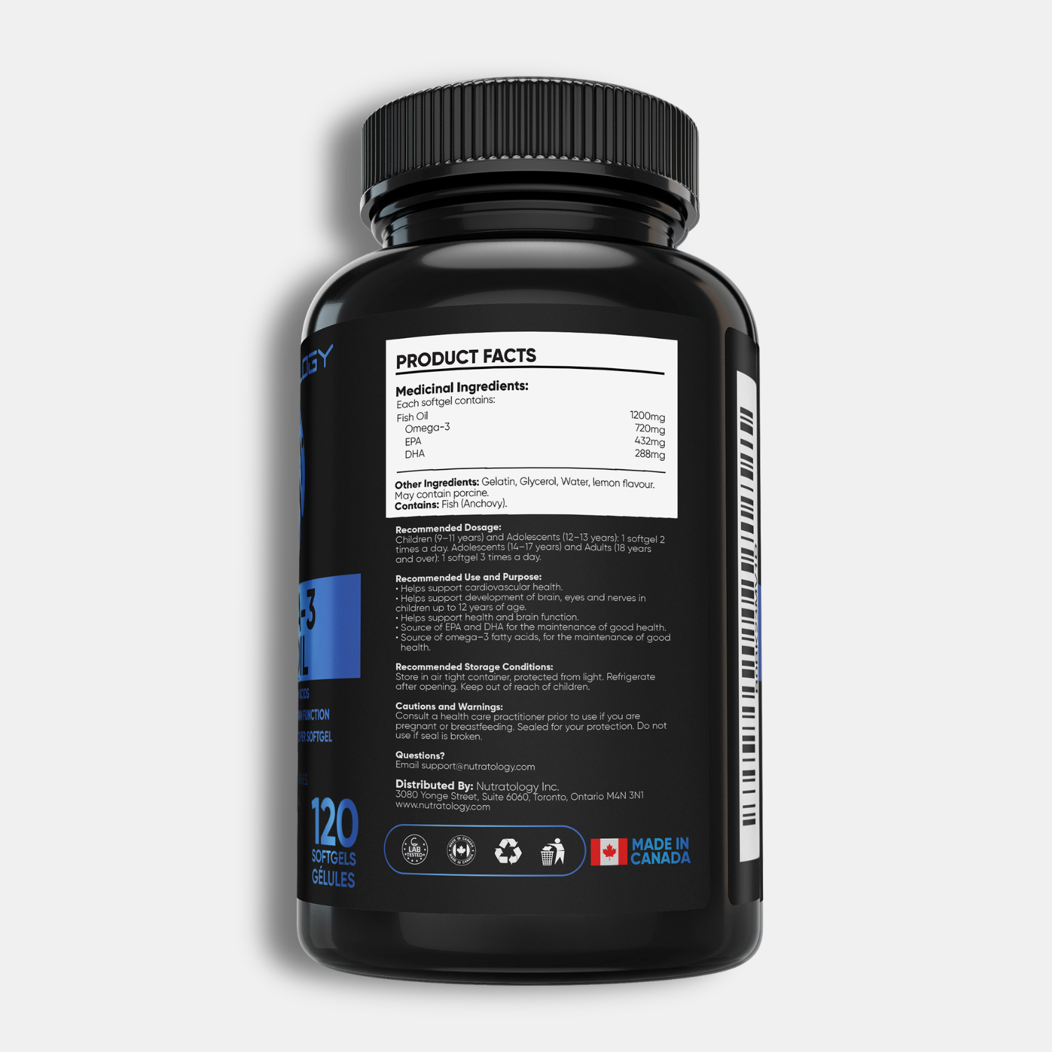 Nutratology Triple Strength Omega 3 Fish Oil - 120 Softgels