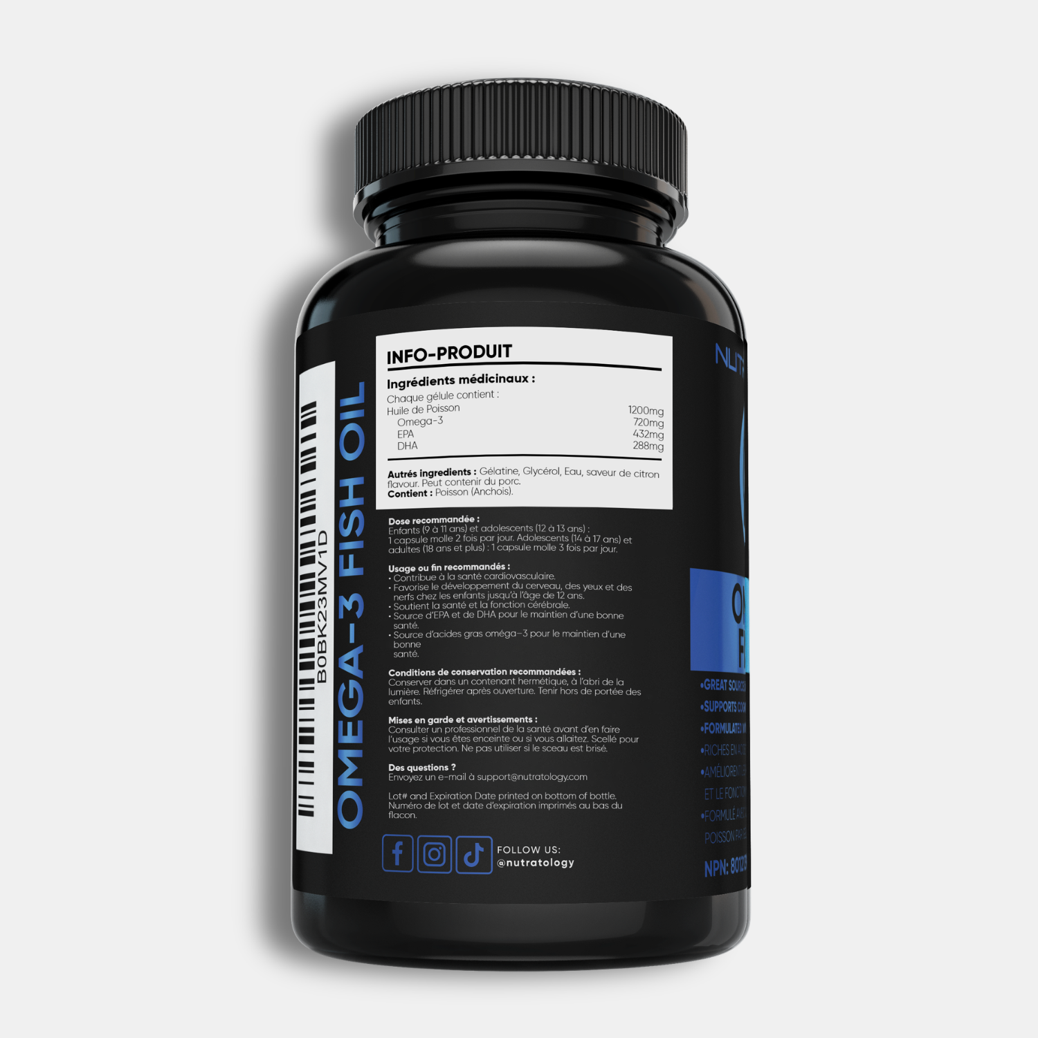 Nutratology Triple Strength Omega 3 Fish Oil - 120 Softgels
