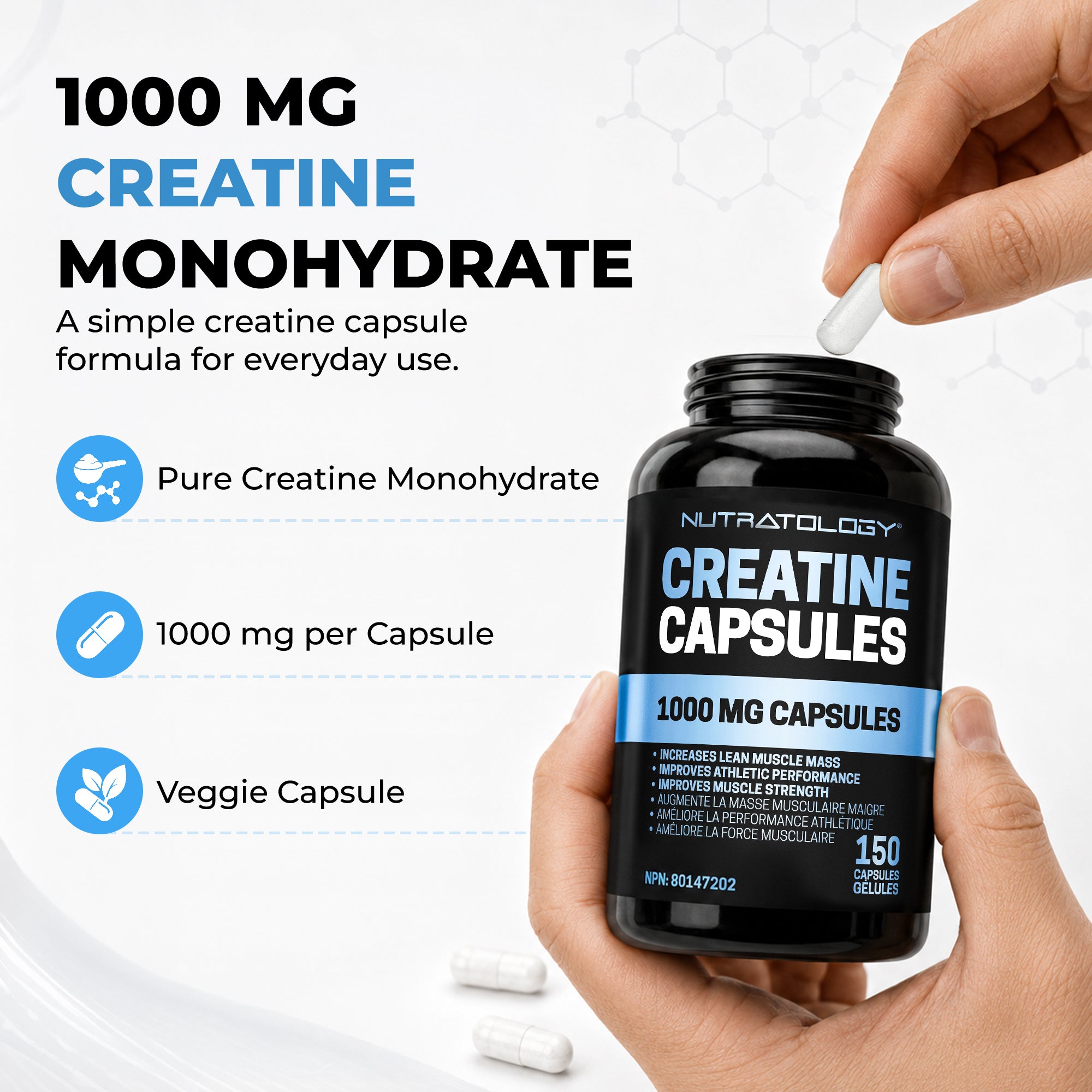 Nutratology Creatine Monohydrate - 150 Capsules