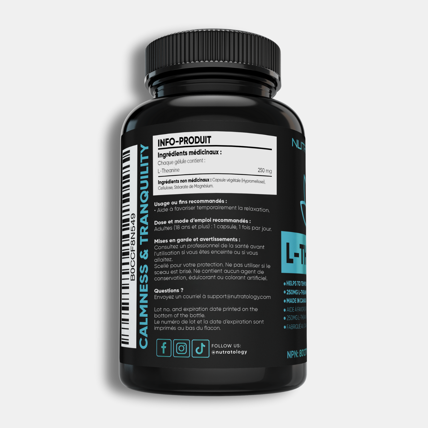 Nutratology L-Theanine for Stress Relief - 120 Capsules