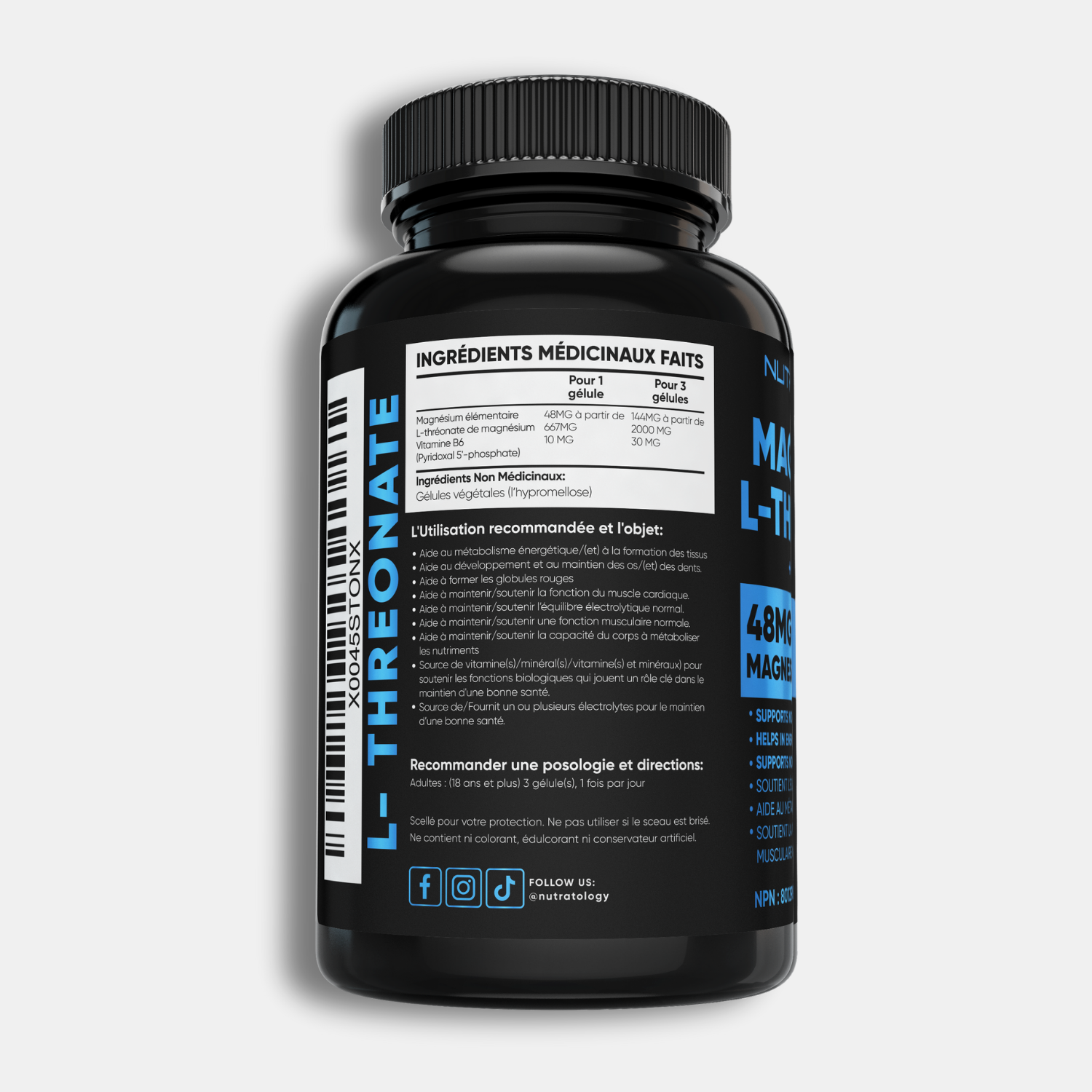 Nutratology Magnesium L-Threonate + Vitamin B6 - 120 Capsules