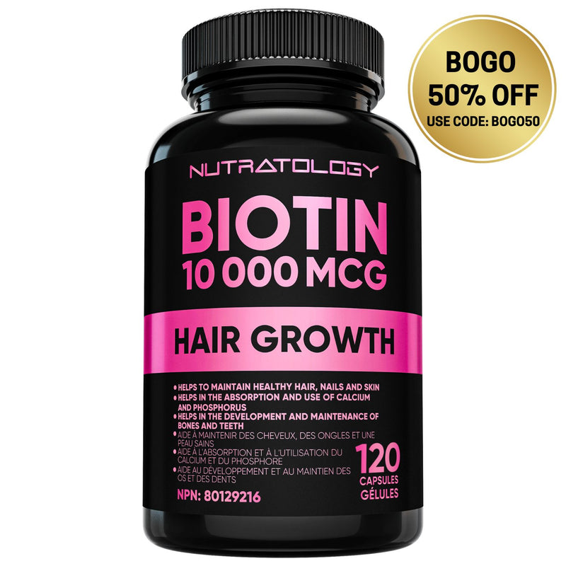 Nutratology Biotin Hair & Nail Supplement for Women - 120 Capsules