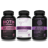 Nutratology Supplement Bundle For Her - Biotin Supplement - Resveratrol Supplement - Women's Probiotic Supplement