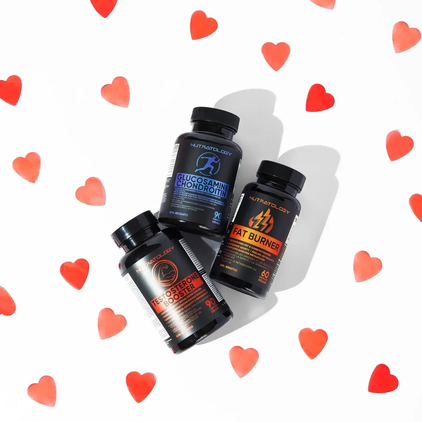 Nutratology Supplement Bundle For Him - Testosterone Booster Supplement - Thermogenic Fat Burner Supplement - Glucosamine Chondrotin Supplement