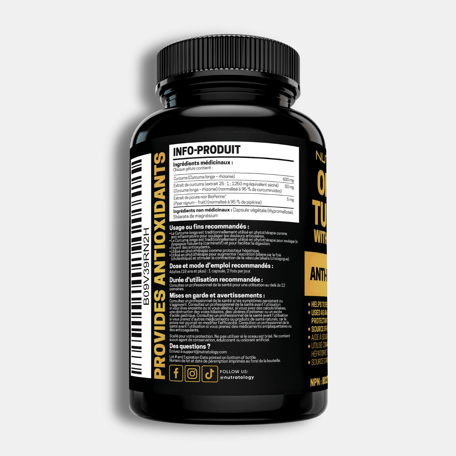 Nutratology Organic Turmeric Curcumin - 60 Capsules