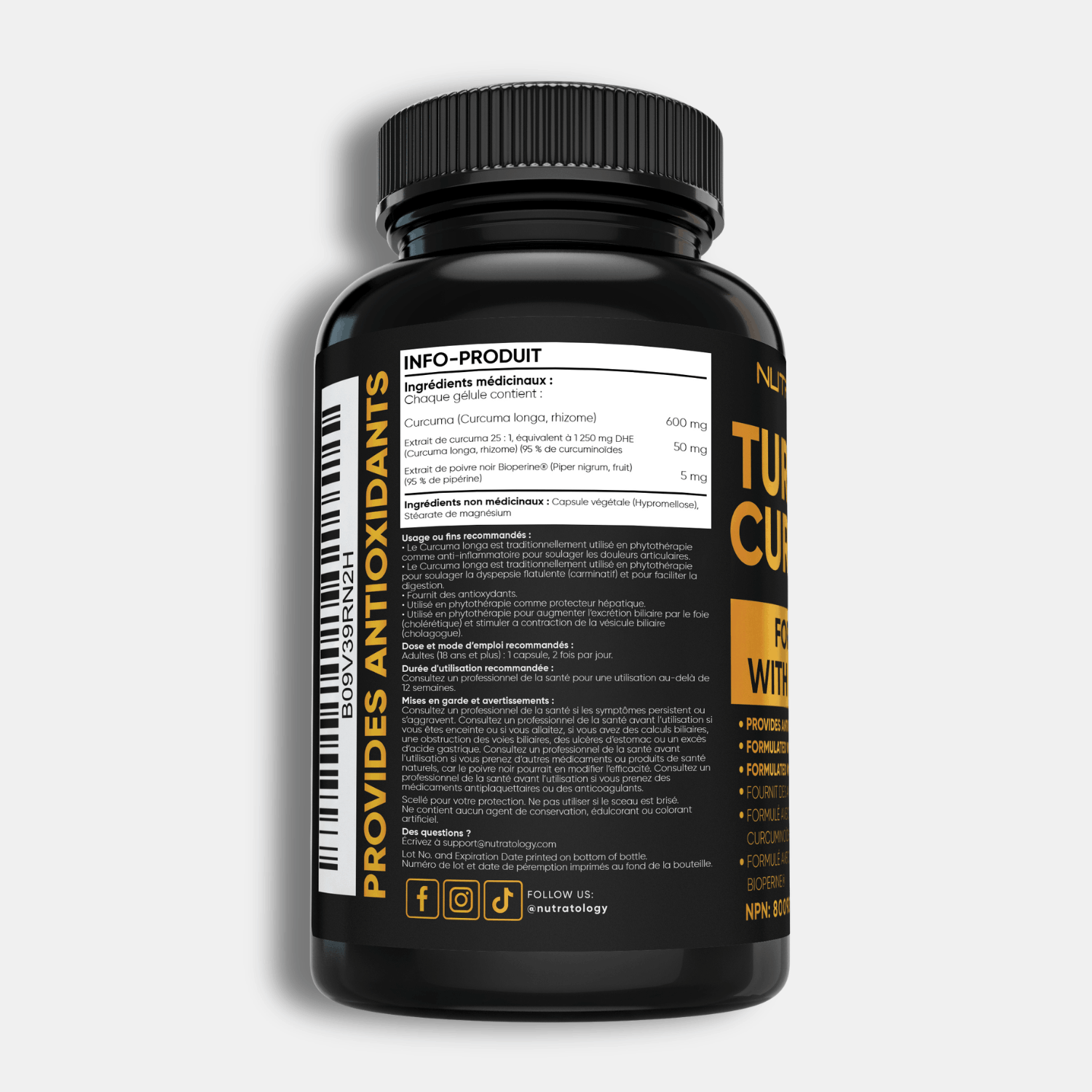 Nutratology Organic Turmeric Curcumin - 60 Capsules