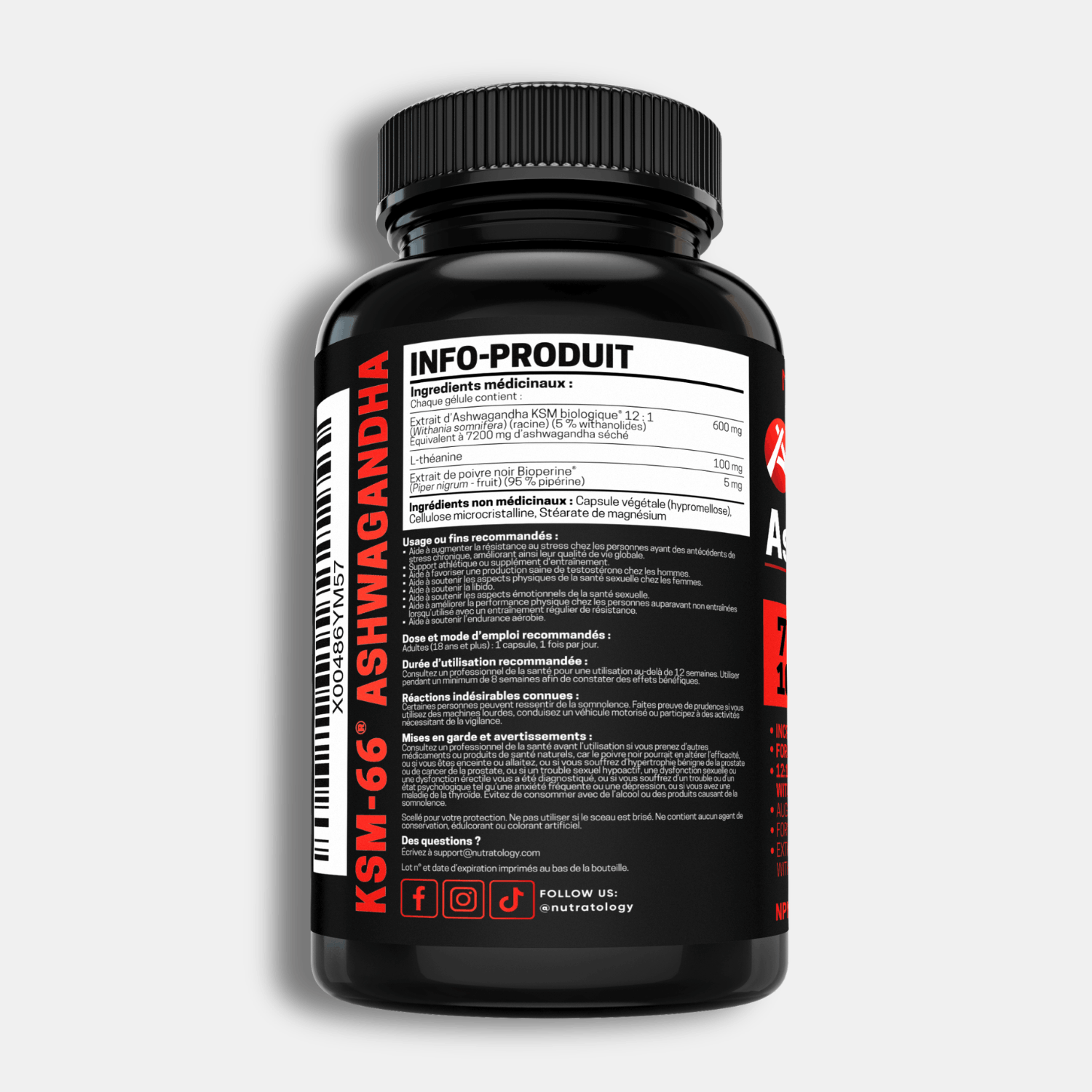 Nutratology KSM-66 Ashwagandha with L-Theanine 60 capsules